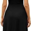 Women Short Sleeve Casual Dresses VNeck Floral Party Dress with Pockets