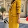 Womens Double Breasted Midi Peacoat Trench