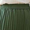 Womens Skirt Leopard Print Midi Long Shirring Pleated Skirts High Waisted A Line Skirts