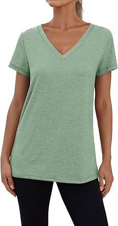 3 Pack V Neck T Shirts for Women Short Sleeve Tshirts