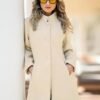 Women MidLong Stand Collar Single Breasted