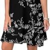 Women Casual Short Sleeve Crew Neck T Shirt Dresses Loose Swing with Pockets