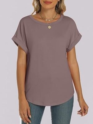 Oversized Tshirts for Women Tops Short Sleeve Casual Loose Basic Tee Shirt Cute