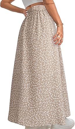 81C4QSEA3yL._AC_SY445_.jpg Women Boho Floral Slit Maxi Skirt Split Thigh High Waisted Long Sexy Skirt