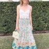 Women 2025 Bohemian Long Skirts Flowy High Waist A Line Maxi Skirts