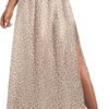 Women Boho Floral Slit Maxi Skirt Split Thigh High Waisted Long Sexy Skirt