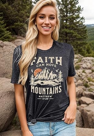 81skQk2KK-L._AC_SY445_.jpg Women Camping Hiking Shirt Sunrise Pine Tree Graphic Tees Nature Casual Short Sleeve Shirt